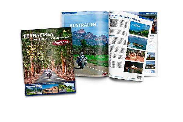 Fernreisen mit dem Motorrad 2027 - Katalog von Feelgood Reisen