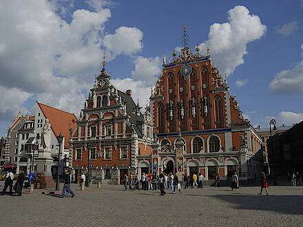 Schwarzhäupterhaus in Riga in Lettland im Baltikum