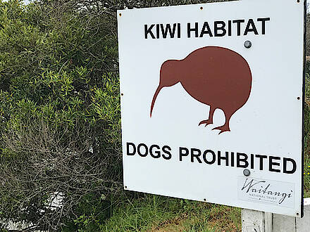 Kiwi Habitat Schild