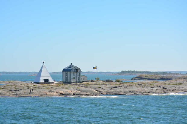 Ein Leuchtturm auf den Åland-Inseln